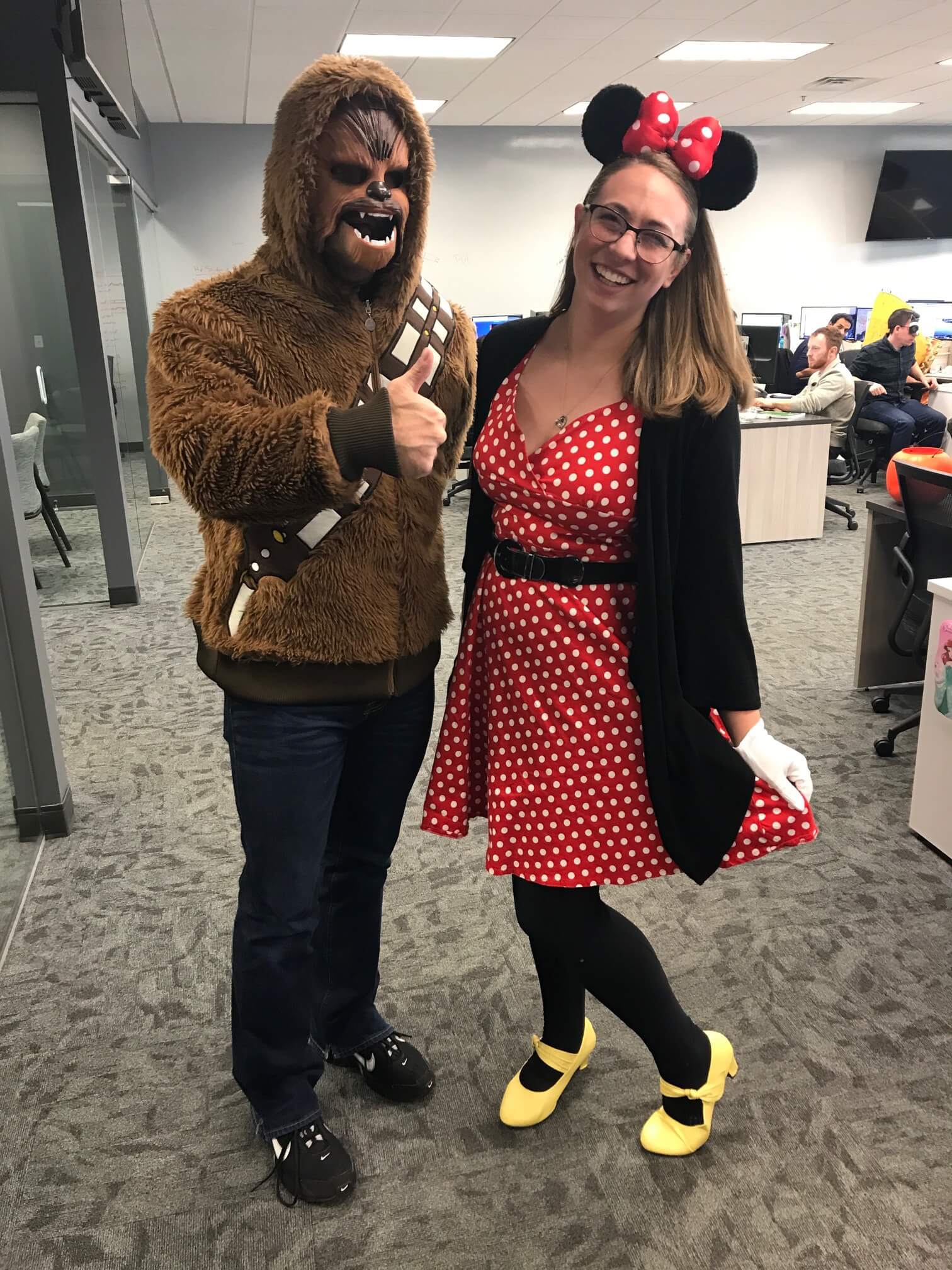 Chewbacca and Minnie Mouse